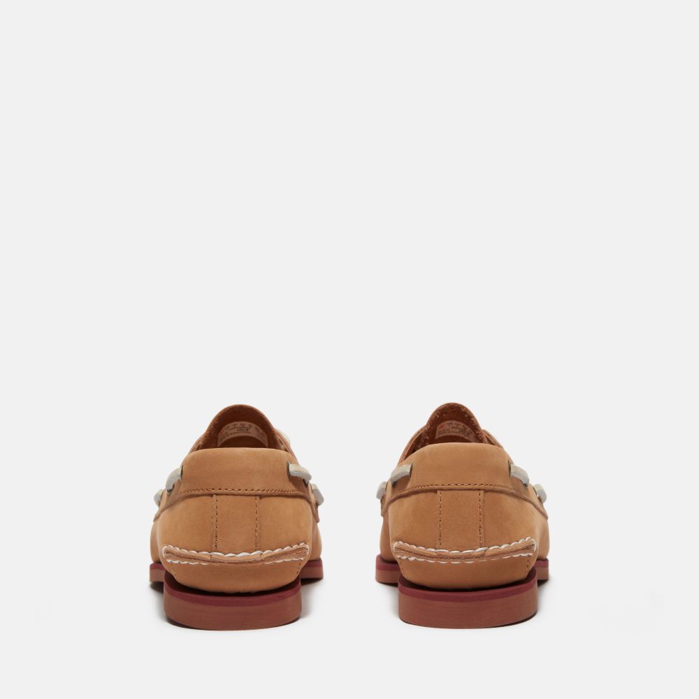 Timberland 女款米色兩孔帆船鞋｜A2Q9XEN3