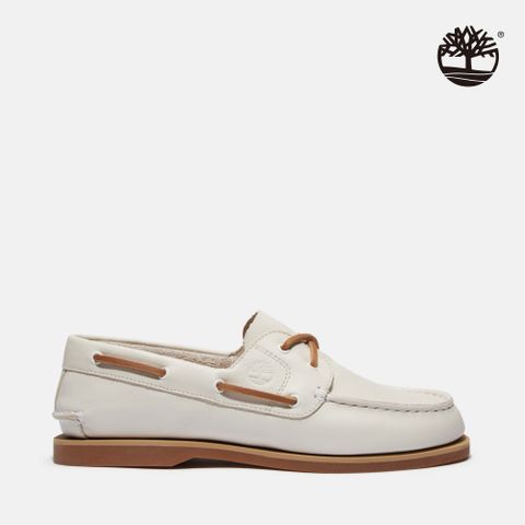 Timberland 女款象牙白兩孔帆船鞋｜A2Q9XETD