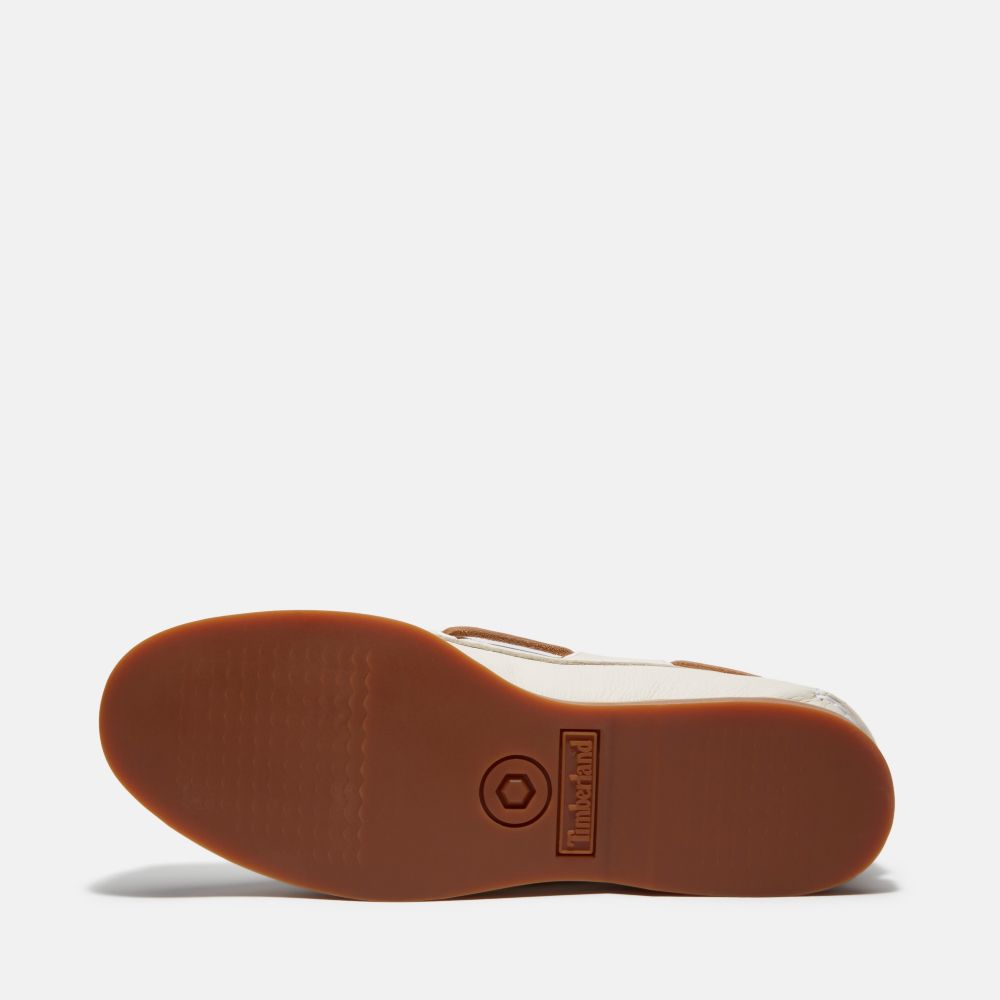 Timberland 女款象牙白兩孔帆船鞋｜A2Q9XETD