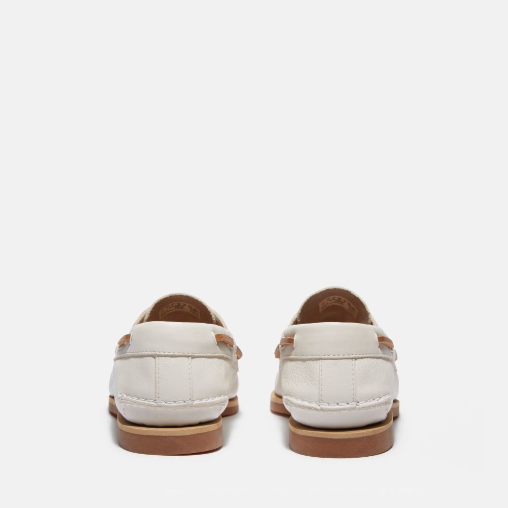 Timberland 女款象牙白兩孔帆船鞋｜A2Q9XETD