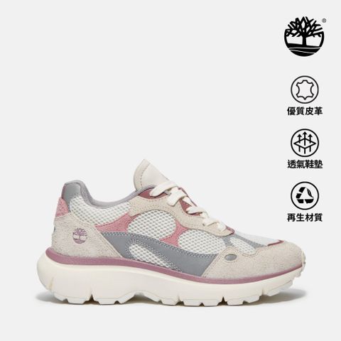 Timberland 女款粉色網布休閒鞋|A43R8A3O