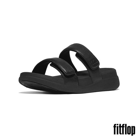 【FitFlop】F-MODE GO 可調式厚底雙帶涼鞋-女(靚黑色)
