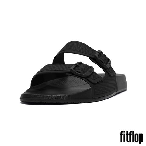 FitFlop iQUSHION 輕量雙帶扣環涼鞋-男(黑色)