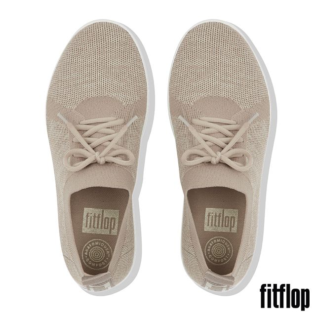 FitFlop F-SPORTY UBERKNIT SNEAKERS 運動風繫帶休閒鞋-女(深灰褐混色)