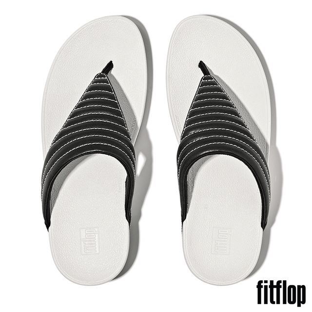 FitFlop LOTTIE 撞色縫線軟墊夾腳涼鞋-女(黑色)