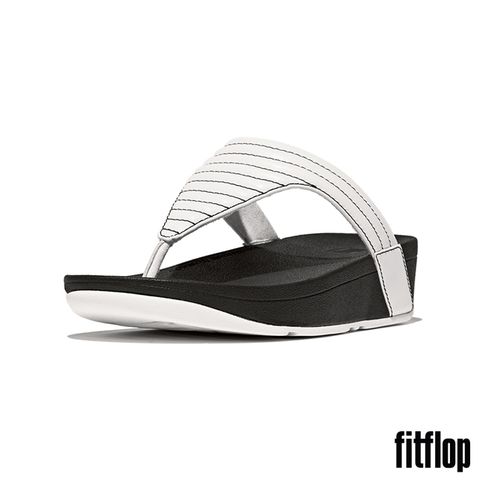 FitFlop LOTTIE 撞色縫線軟墊夾腳涼鞋-女(都會白/黑色)