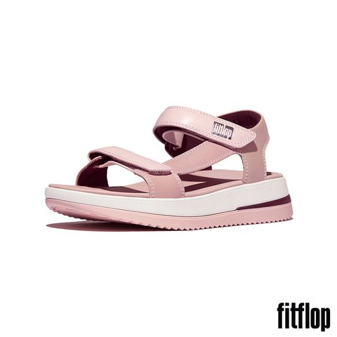 FitFlop SURFF 調整式撞色縫線皮革後帶涼鞋-女(藕粉色/柔粉色)