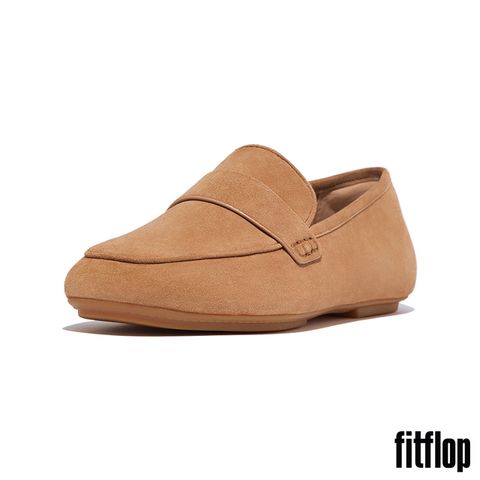 FitFlop DELICATO 麂皮方頭樂福鞋-女(淺沙色)