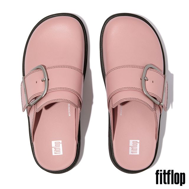 FitFlop GEN-FF 大扣環撞色縫線皮革木屐鞋-女(柔粉色)