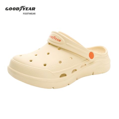 Goodyear 固特異 女款 輕便透氣兩穿洞洞鞋/晴雨鞋 透氣 排水 奶油黃(夏日輕旅GAWP42704)