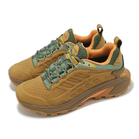 Merrell 戶外鞋 Moab Speed 2 LTR WP 女鞋 棕 綠 防潑水 緩衝 黃金大底 登山鞋 ML038424