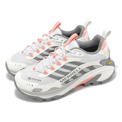 登山鞋 Moab Speed 2 GTX 女鞋 白 灰 橘 防水 黃金大底 緩衝 抓地 戶外鞋 ML038514