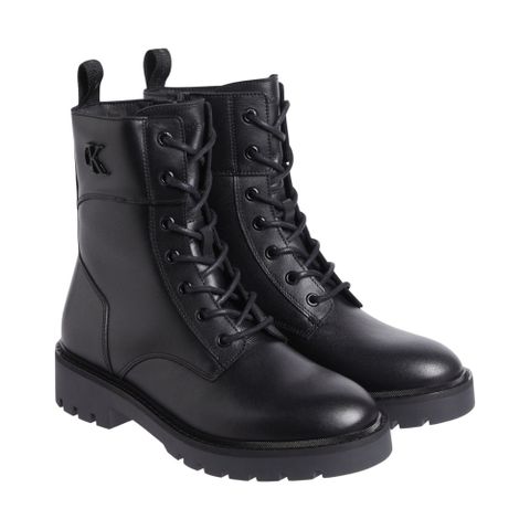 CALVIN KLEIN JEANS COMBAT BOOT ZIP 黑色女款鞋子
