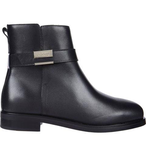TOMMY HILFIGER 皮帶 FLAT BOOT 黑色女款鞋子