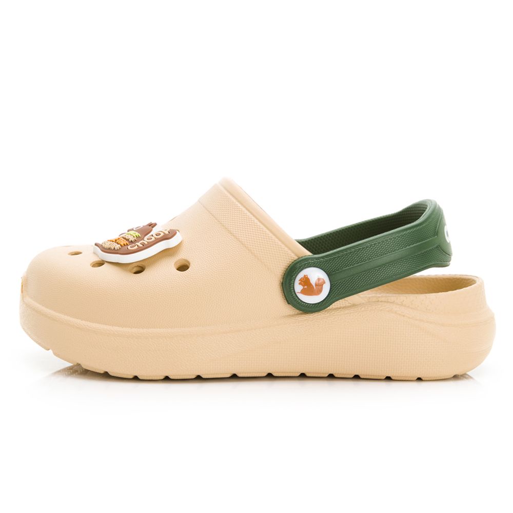 K shoes 【CHOOP小松鼠】童鞋 輕便布希洞洞鞋 沙色/CHKG49311