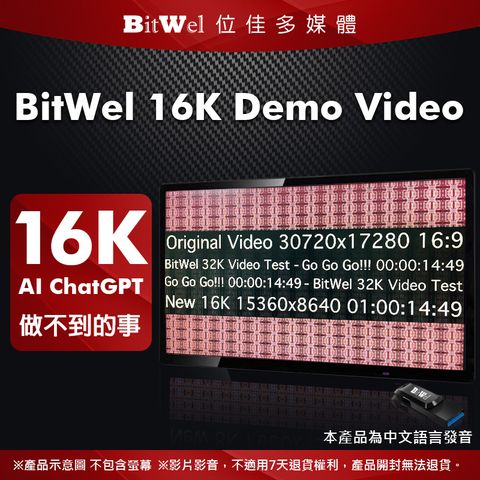 AI ChatGPT 做不到的事 BitWel 16K Demo Video ! 世界唯一 ! 世界的第一個 !