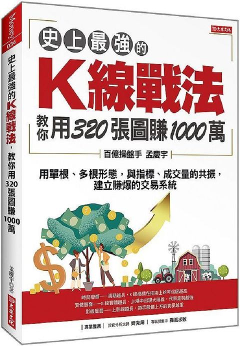 史上最強的Ｋ線戰法，教你用320張圖賺1000萬：用單根、多根形態，與指標、成交量的共振，建立賺爆的交易系統