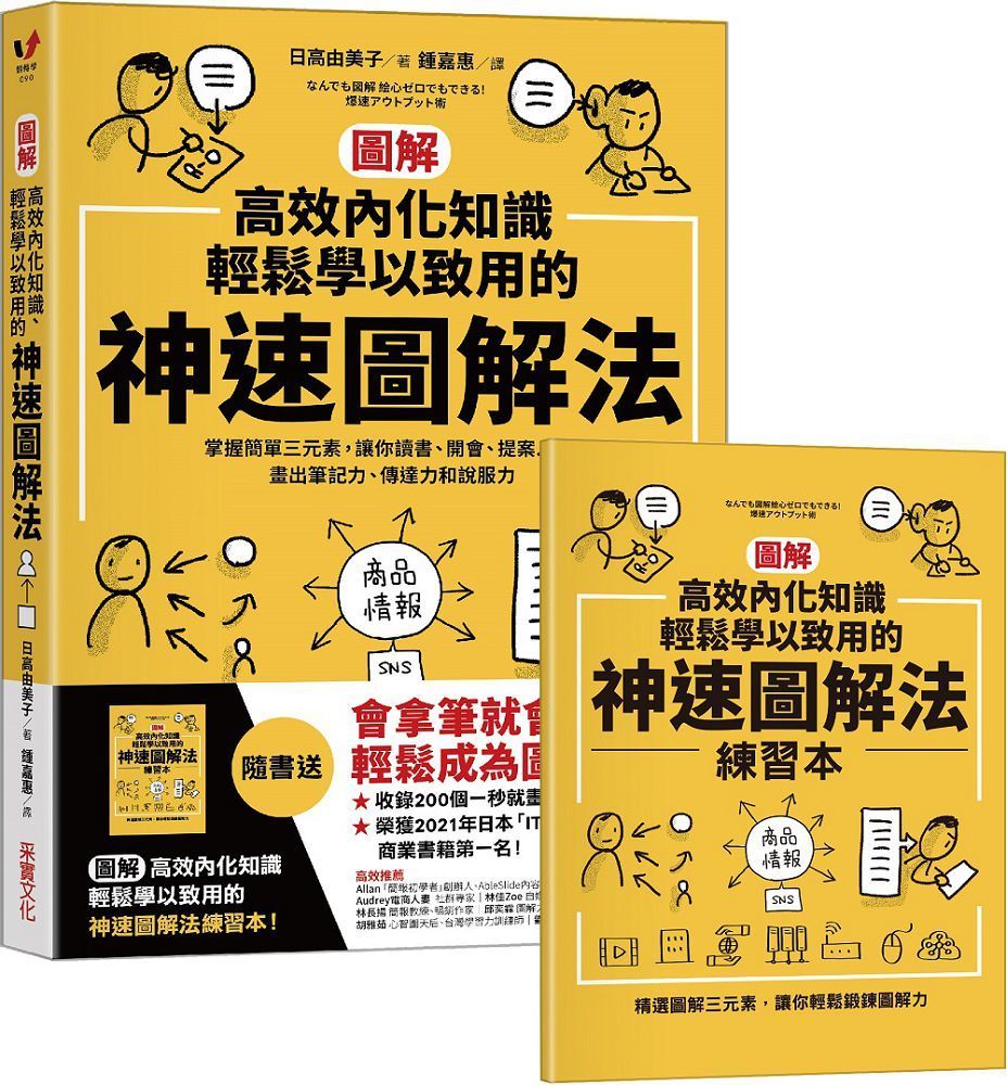  （圖解）高效內化知識、輕鬆學以致用的神速圖解法：掌握簡單三元素，讓你讀書、開會、提案⋯⋯畫出筆記力、傳達力和說服力（隨書送「圖解高效內化知識、輕鬆學以致用的神速圖解法練習本」）