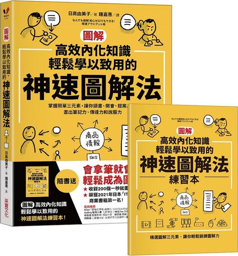 （圖解）高效內化知識、輕鬆學以致用的神速圖解法：掌握簡單三元素，讓你讀書、開會、提案⋯⋯畫出筆記力、傳達力和說服力（隨書送「圖解高效內化知識、輕鬆學以致用的神速圖解法練習本」）