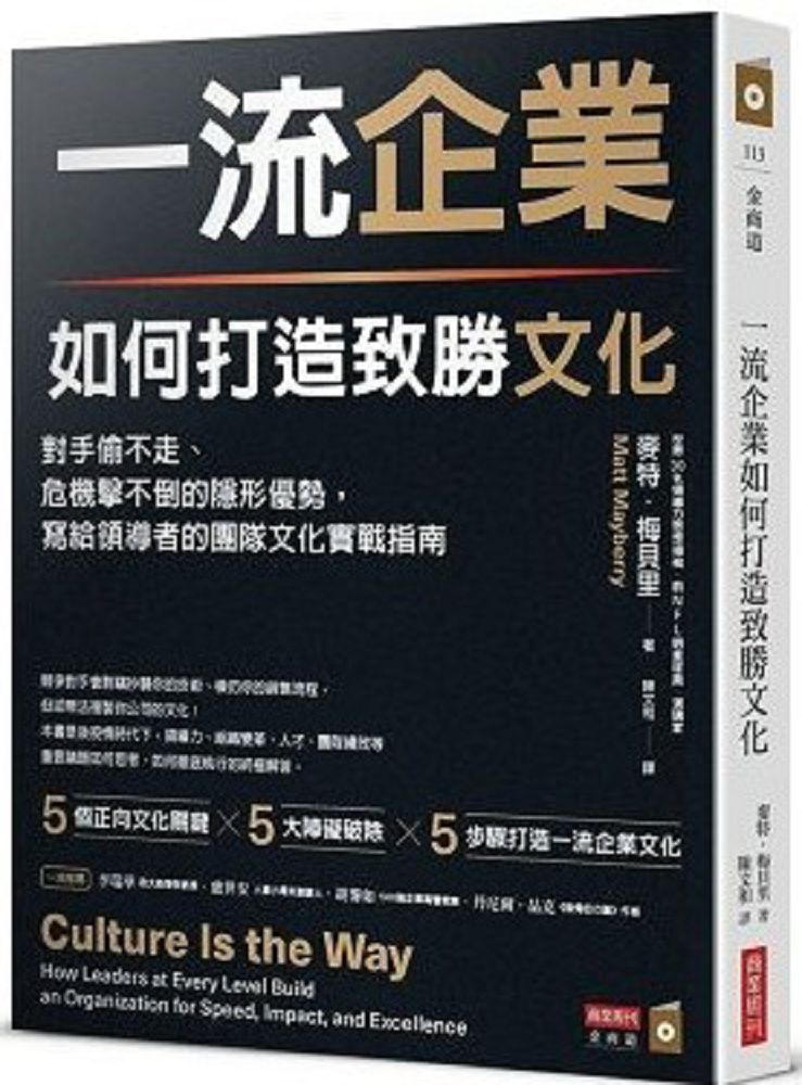  一流企業如何打造致勝文化：對手偷不走、危機擊不倒的隱形優勢，寫給領導者的團隊文化實戰指南