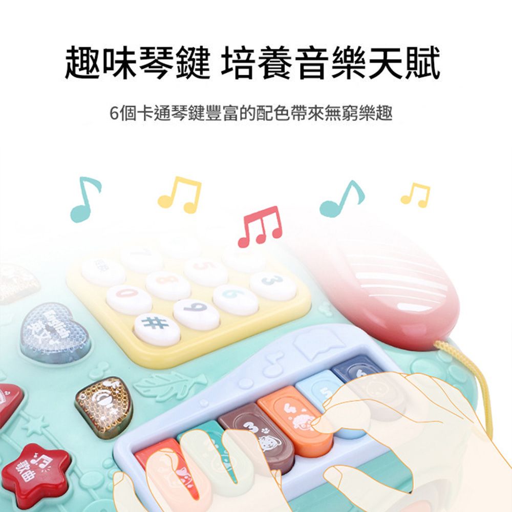  T1兒童電話故事機 多功能早期教育 益智音樂故事打地鼠模擬玩具