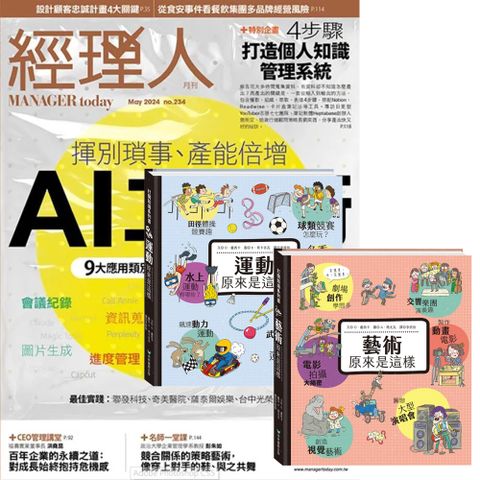 《經理人月刊》1年12期 贈 打開知識系列翻翻書【藝術&運動原來是這樣】