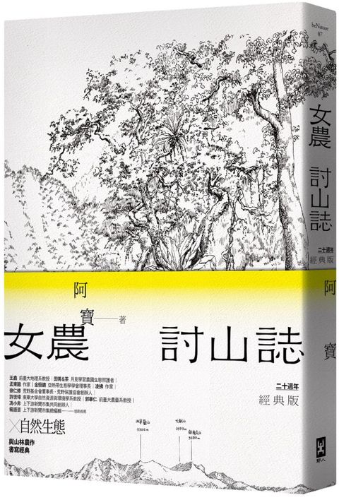 女農討山誌二十週年經典版書衣海報特別收錄作者精緻山林繪題字與雪劍山列圖