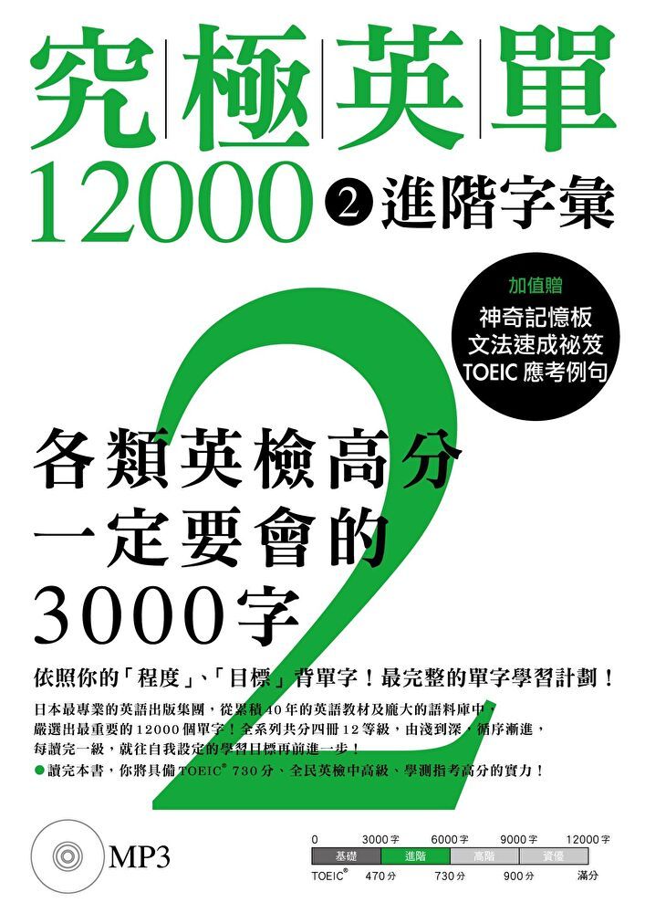 Readmoo 讀墨 究極英單12000 [2]：進階字彙（「聽見眾文」APP免費聆聽）（讀墨電子書）