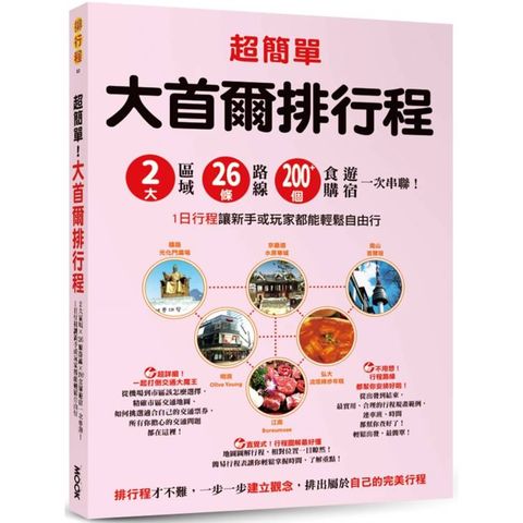 超簡單！大首爾排行程：2大區域x26條路線x200＋食購遊宿一次串聯！1日行程讓新手或玩家都能輕鬆自由行