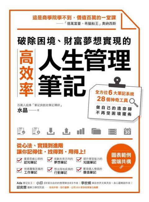 破除困境、財富夢想實現的高效率「人生管理筆記」：全方位6大筆記系統、28個神奇工具，做自己的造命師，不再受困境擺佈(Kobo/電子書)