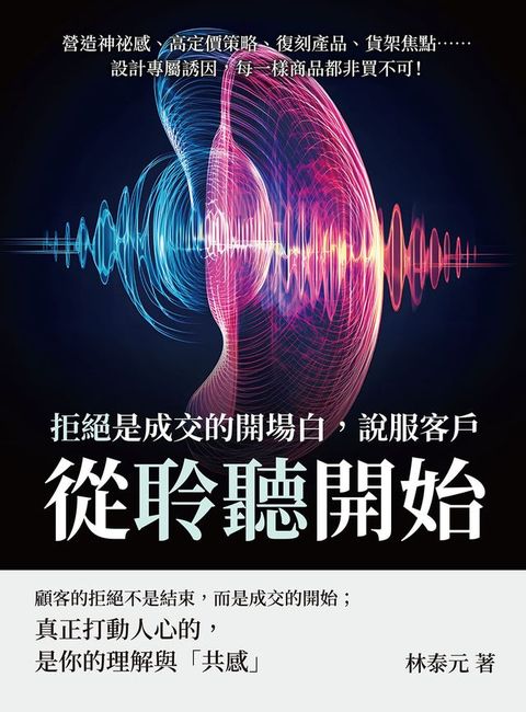 拒絕是成交的開場白，說服客戶從「聆聽」開始：營造神祕感、高定價策略、復刻產品、貨架焦點……設...