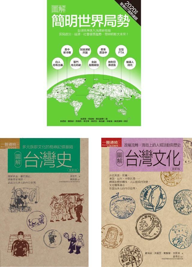  世界局勢+台灣歷史文化套書（共三冊）：簡明世界局勢2020年版+台灣史+台灣文化(Kobo/電子書)