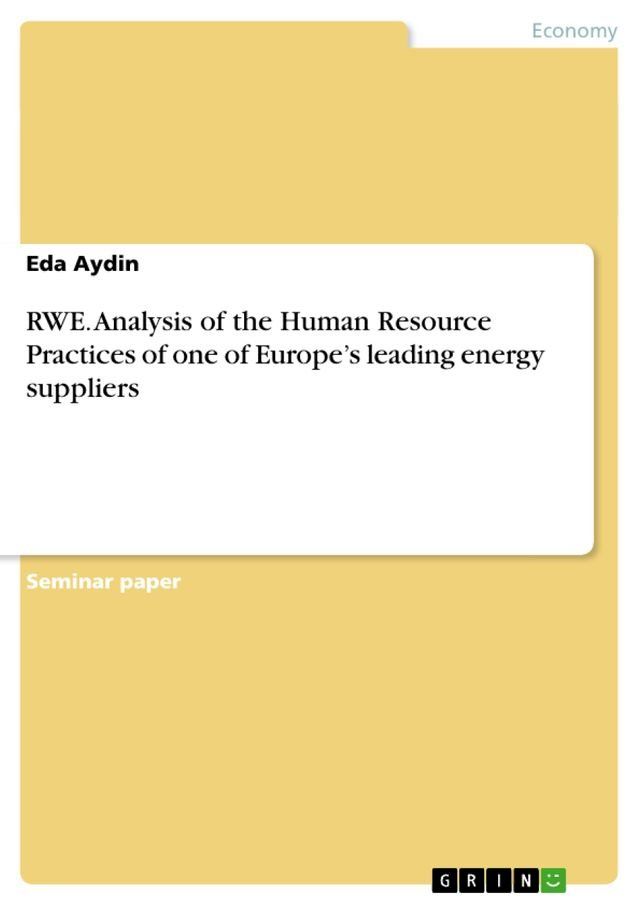  RWE. Analysis of the Human Resource Practices of one of Europe's leading energy suppliers(Kobo/電子書)