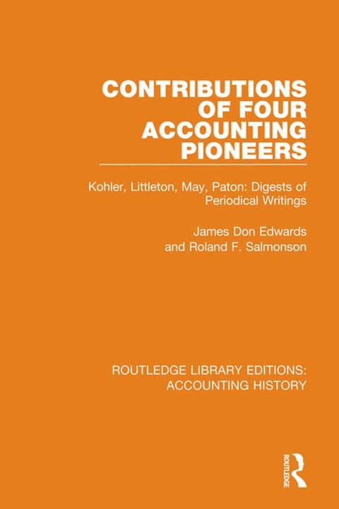 Contributions of Four Accounting Pioneers(Kobo/電子書)