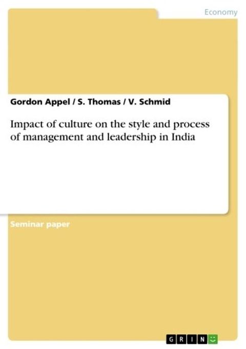 Impact of culture on the style and process of management and leadership in India(Kobo/電子書)