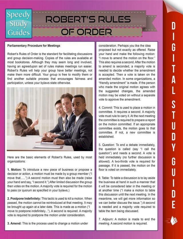  Robert's Rules Of Order (Speedy Study Guides)(Kobo/電子書)