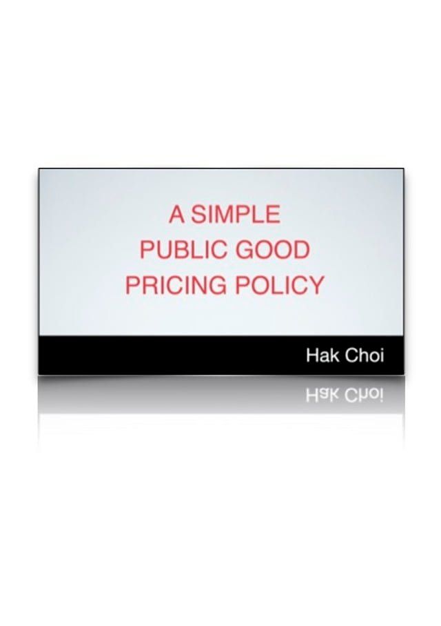  A Simple Public Good Pricing Policy(Kobo/電子書)