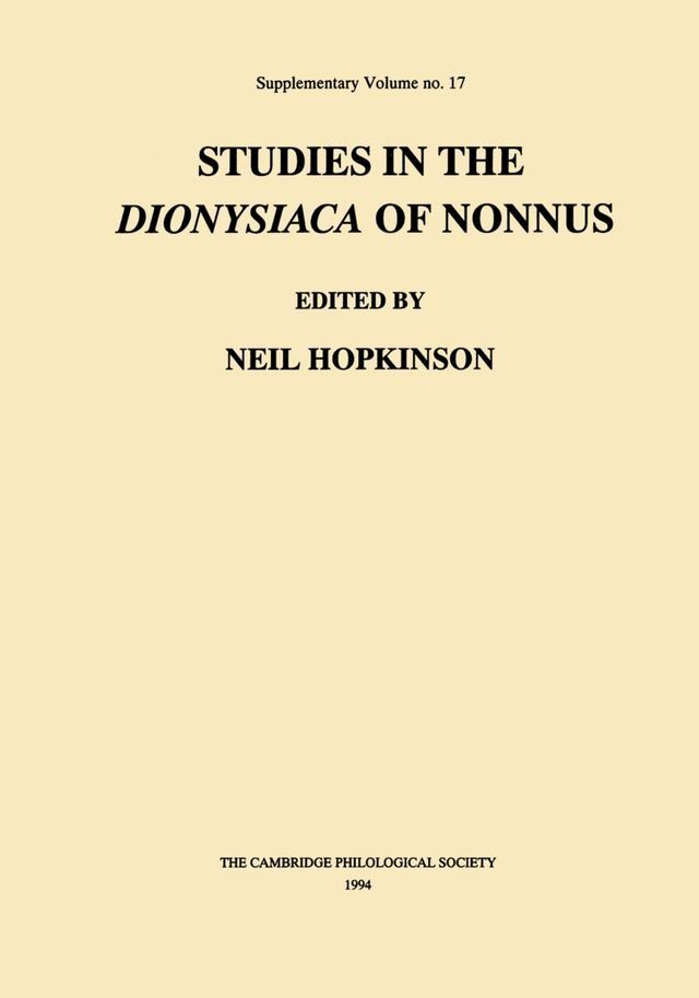  Studies in the Dionysiaca of Nonnus(Kobo/電子書)