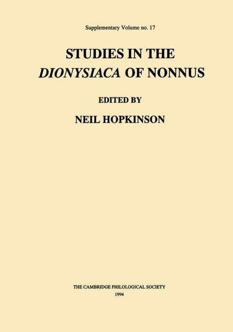 Studies in the Dionysiaca of Nonnus(Kobo/電子書)