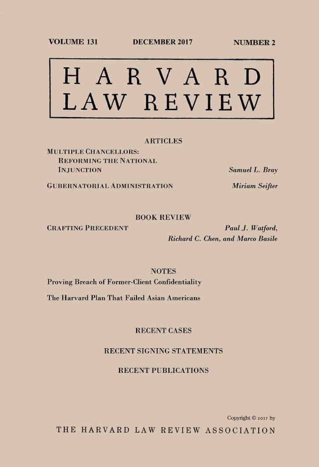  Harvard Law Review: Volume 131, Number 2 - December 2017(Kobo/電子書)