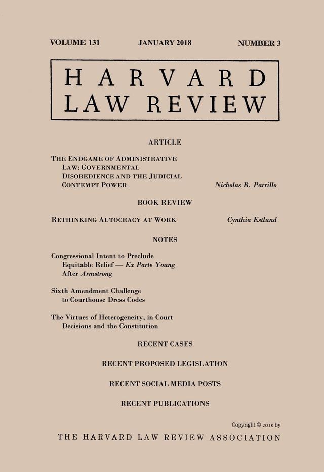  Harvard Law Review: Volume 131, Number 3 - January 2018(Kobo/電子書)