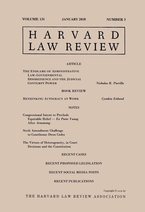 Harvard Law Review: Volume 131, Number 3 - January 2018(Kobo/電子書)