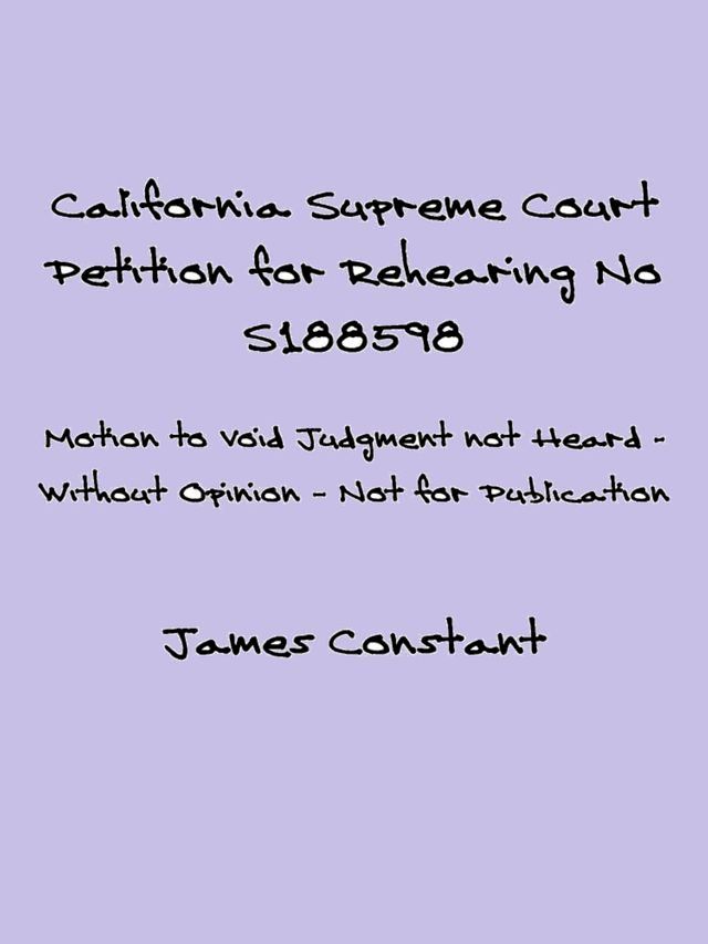  California Supreme Court Petition No S188598(Kobo/電子書)