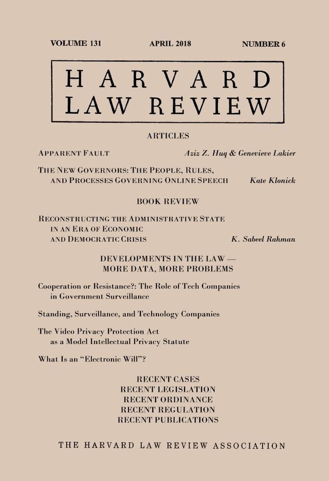  Harvard Law Review: Volume 131, Number 6 - April 2018(Kobo/電子書)