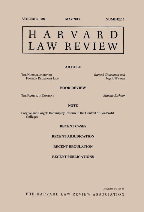 Harvard Law Review: Volume 128, Number 7 - May 2015(Kobo/電子書)