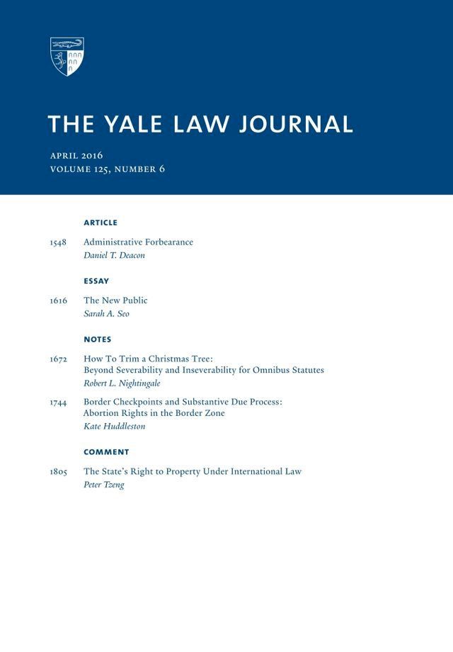  Yale Law Journal: Volume 125, Number 6 - April 2016(Kobo/電子書)