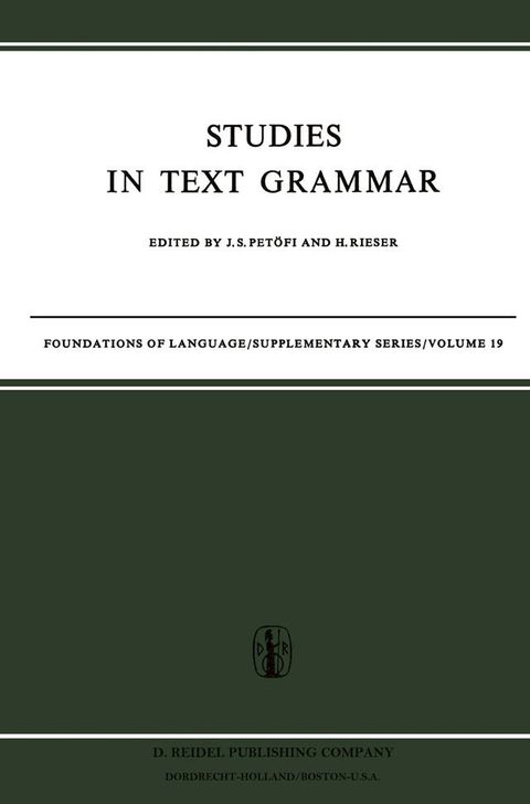 Studies in Text Grammar(Kobo/電子書)