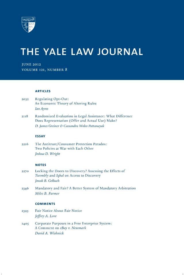  Yale Law Journal: Volume 121, Number 8 - June 2012(Kobo/電子書)