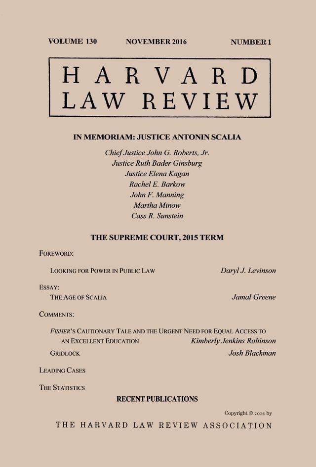  Harvard Law Review: Volume 130, Number 1 - November 2016(Kobo/電子書)