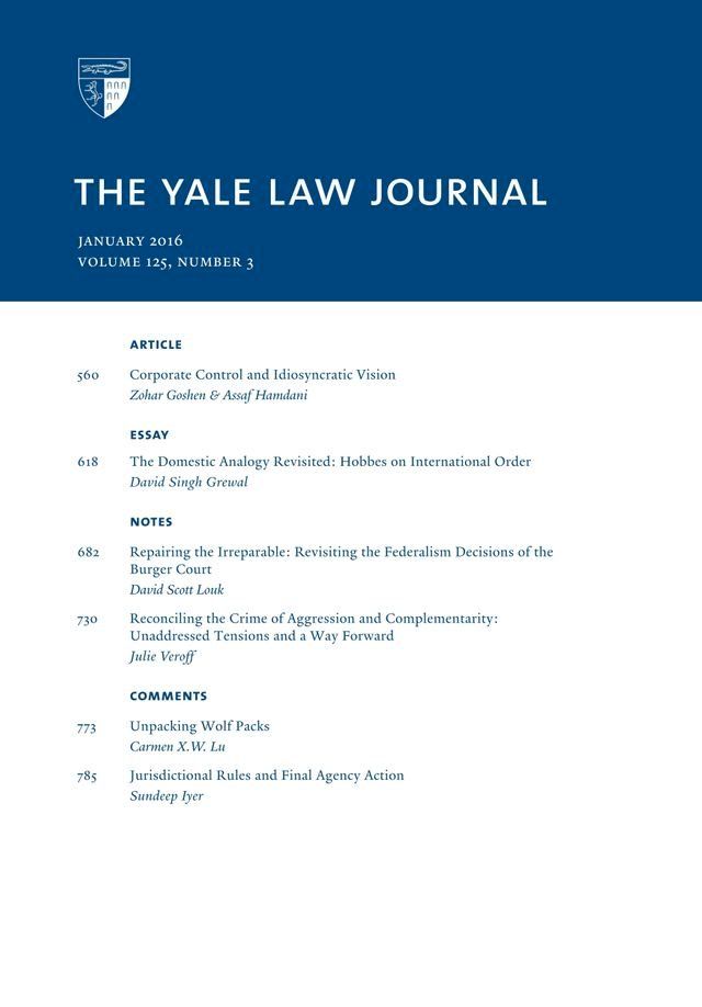  Yale Law Journal: Volume 125, Number 3 - January 2016(Kobo/電子書)